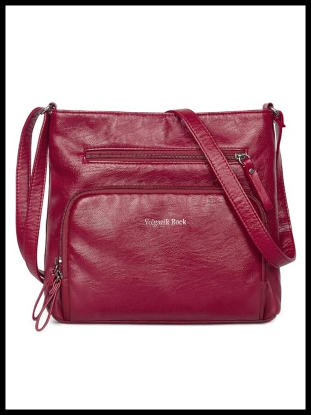 Soft Vegan Leather Crossbody Bag Medium Lightweight Adjustable Strap